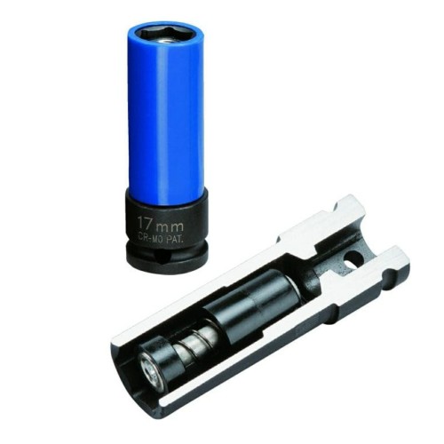 Nasadka udarowa długa 1/2" 17mm ALU z magnesem