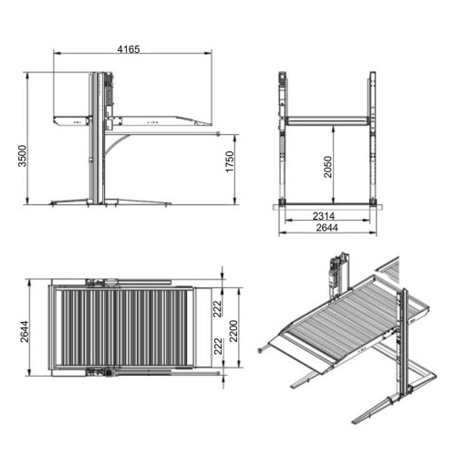 Podnośnik parkingowy FUTURE TG8000P 2700 kg | zaslianie 400 V 3Ph