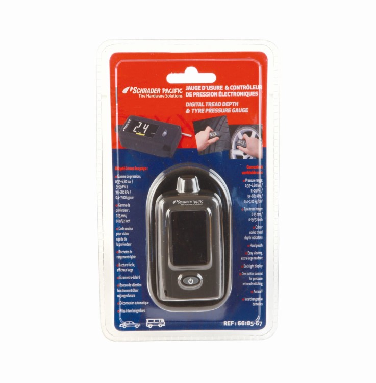 Ciśnieniomierz głębokościomierz do opon - Schrader