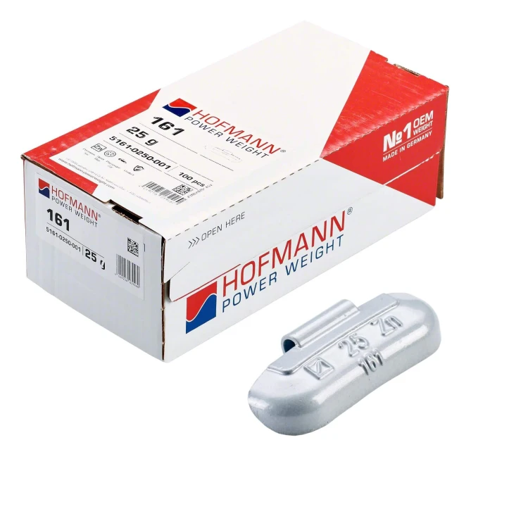 Ciężarki nabijane cynkowe do felg stalowych HOFMANN Typ T161 (Zn) 25g - opakowanie 100 sztuk.jpg