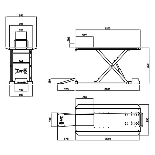 Podnośnik motocyklowy LV8 GOLDRAKE 600 600 kg | elektro-hydrauliczny