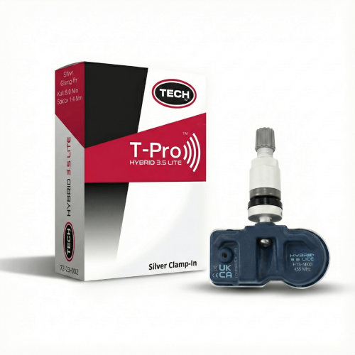 Czujnik TPMS TECH numer 72-23-002 T-Pro Hybrid Lite zawór Clamp-In srebrny