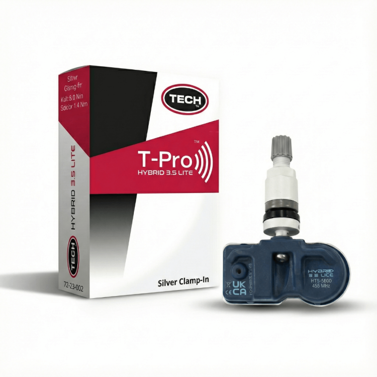 Czujnik TPMS TECH numer 72-23-002 T-Pro Hybrid Lite zawór Clamp-In srebrny