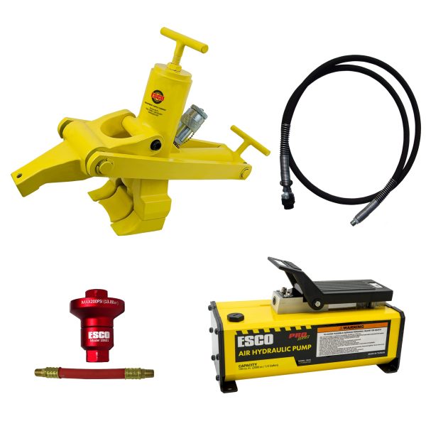 Zestaw hydrauliczny do zbijania stopek opon ESCO Combi Bead Breaker 10200 z pompą pneumatyczno-hydrauliczną, przewodem ciśnieniowym i zaworem redukcyjnym ESCO