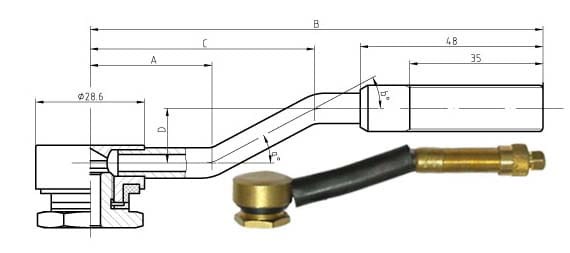 Wentyl do felg skręcany HD VULC TRJ690