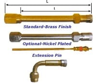 Przedłużka zaworu metal 100 mm HD VULC