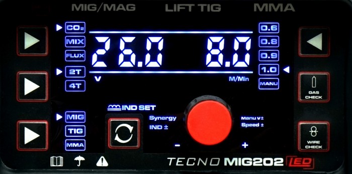 Półautomat spawalniczy TECNO MIG 202 LED MIG/TIG/MMA SYNERGIC