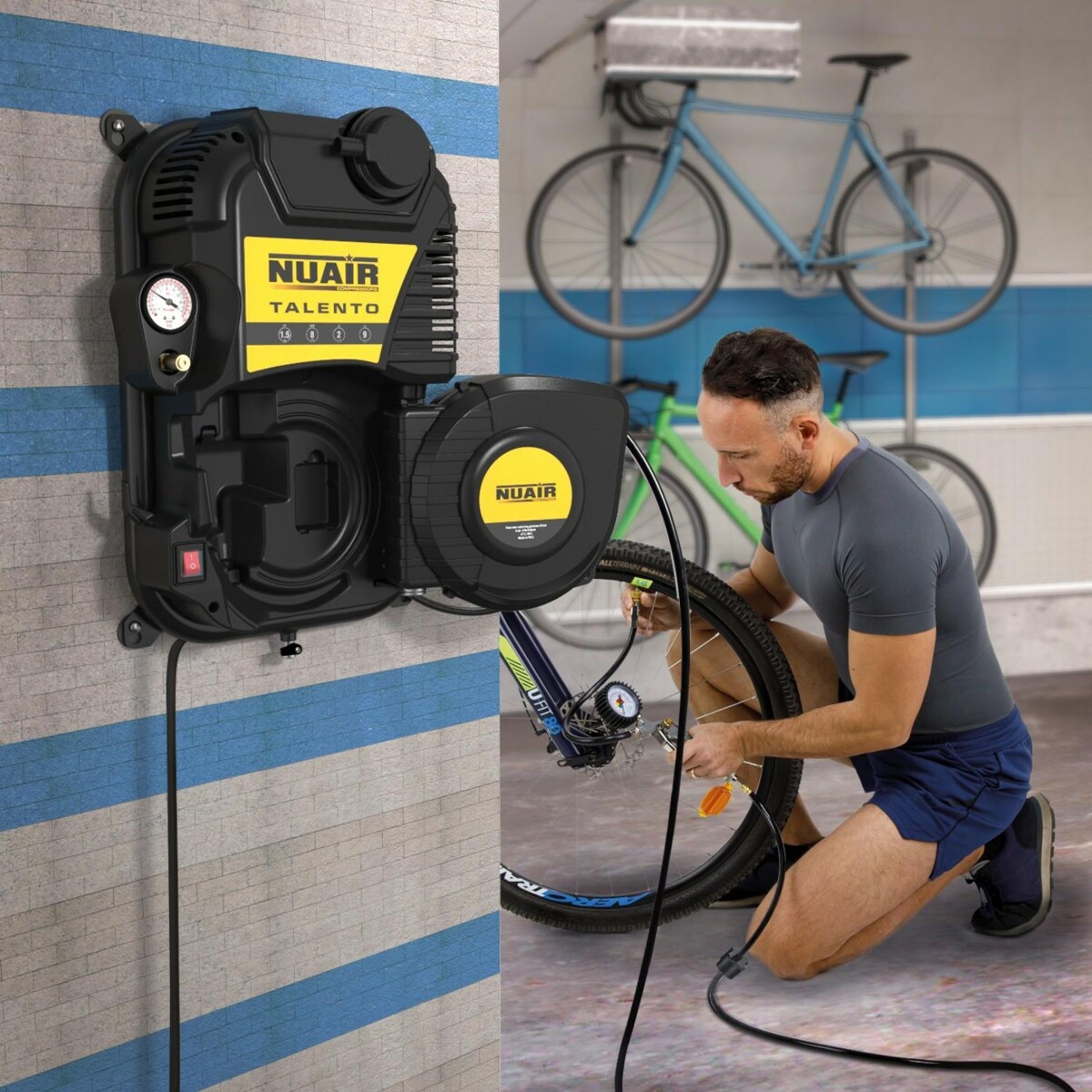 Bezolejowy kompresor przenośny NUAIR Talento 8 bar – lekka sprężarka powietrza