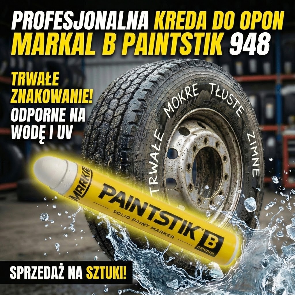 Biała kreda marker do malowania opon - Markal Tech 948