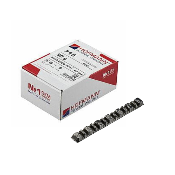 Ciężarek klejony ołowiany do kół motocyklowych Typ 715 (Pb) czarne 50g .png