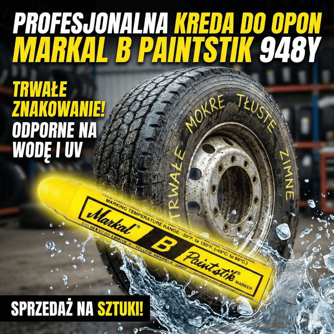 Żółta kreda marker do malowania opon - Markal Tech 948Y