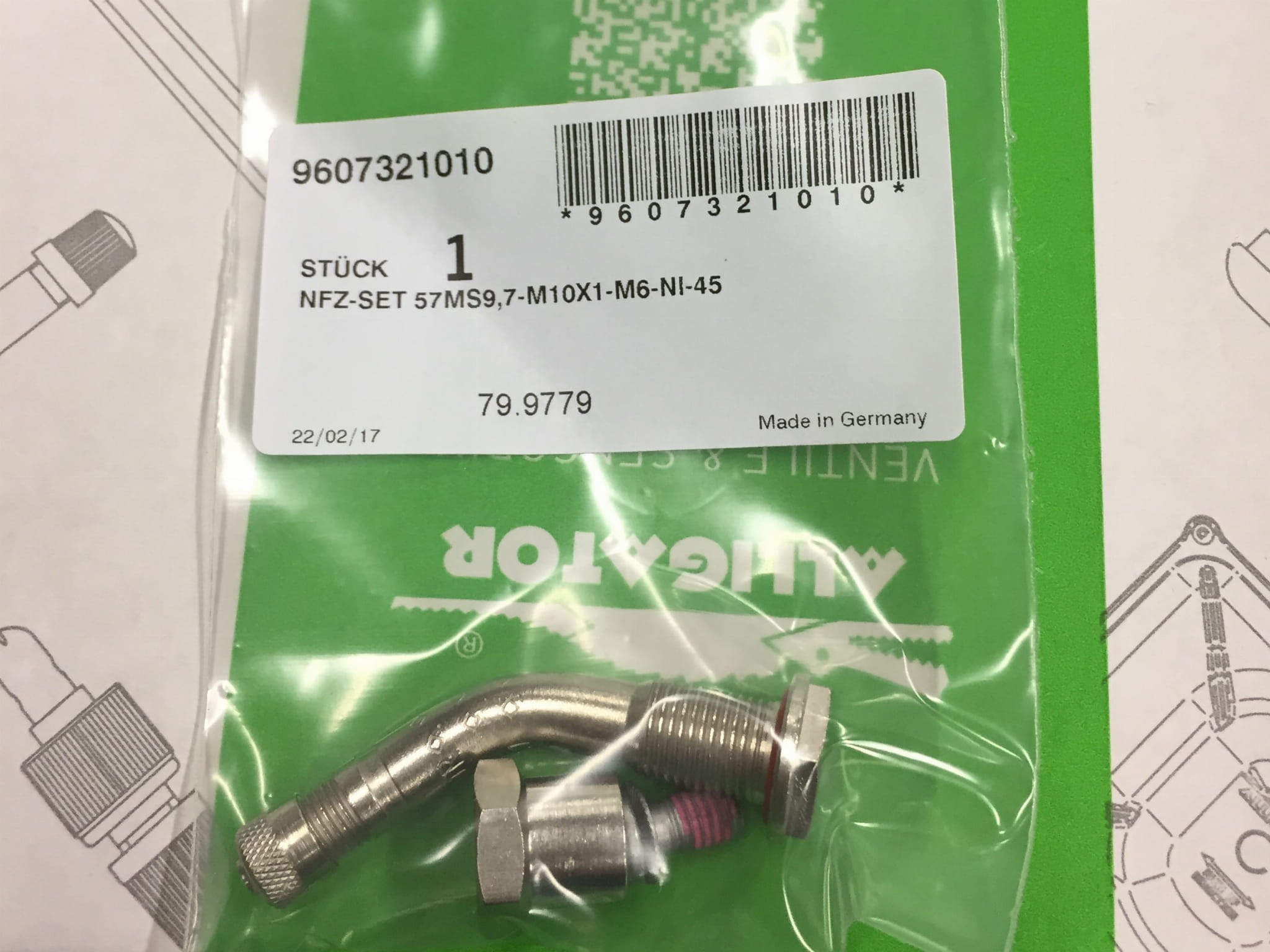 799779 zawór do kół ciężarowych TPMS Mercedes Actr-3835